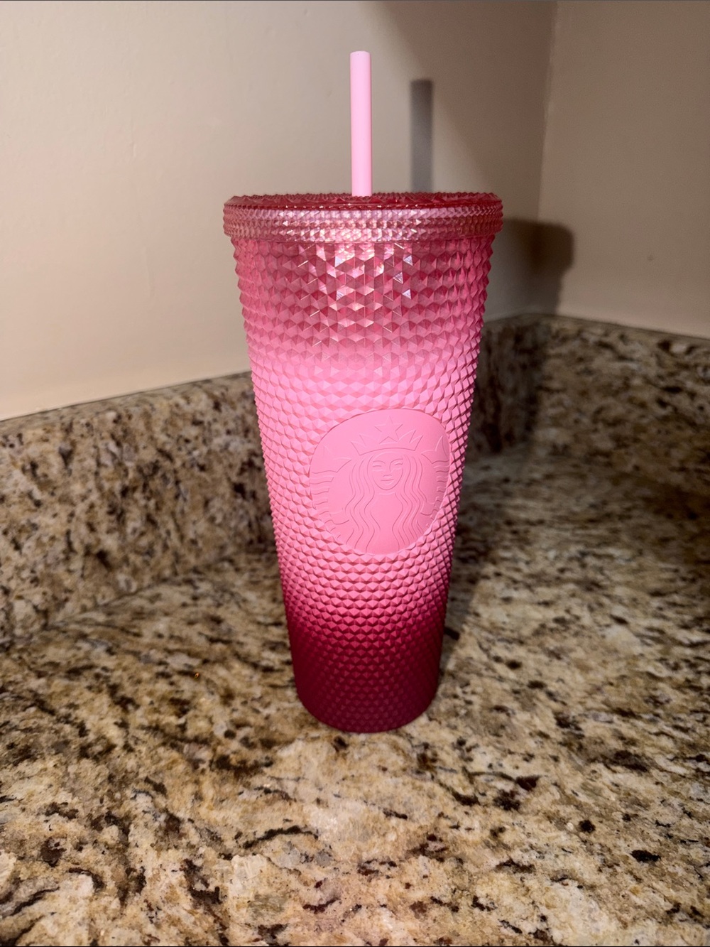 Starbucks Pink Ombre Studded Tumbler with Matching Straw